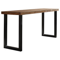 Coaster Furniture 110698 Mindo Rectangular Counter Height Table Warm Chestnut and Matte Black